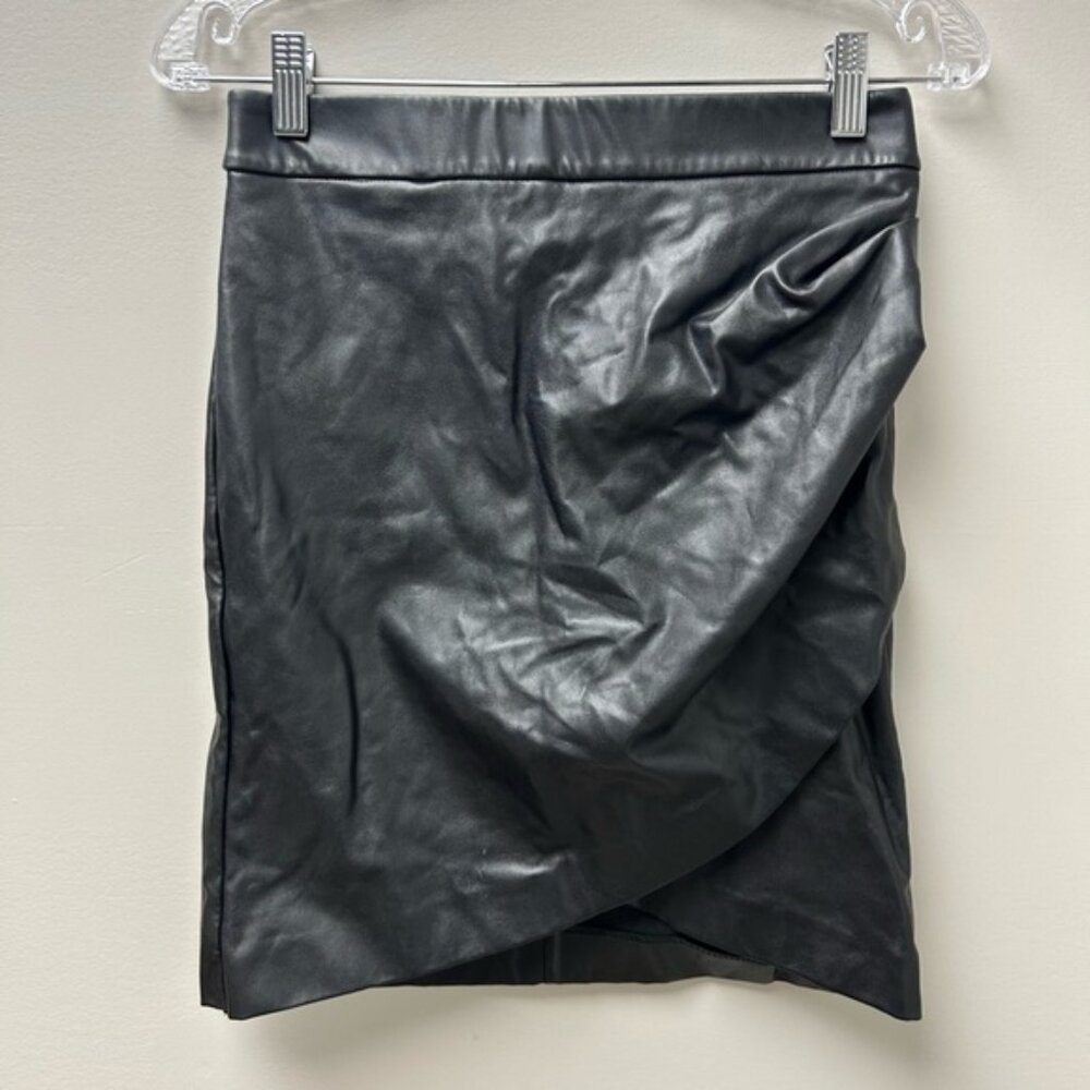 Dynamite Women’s Black Faux Leather Midi Skirt